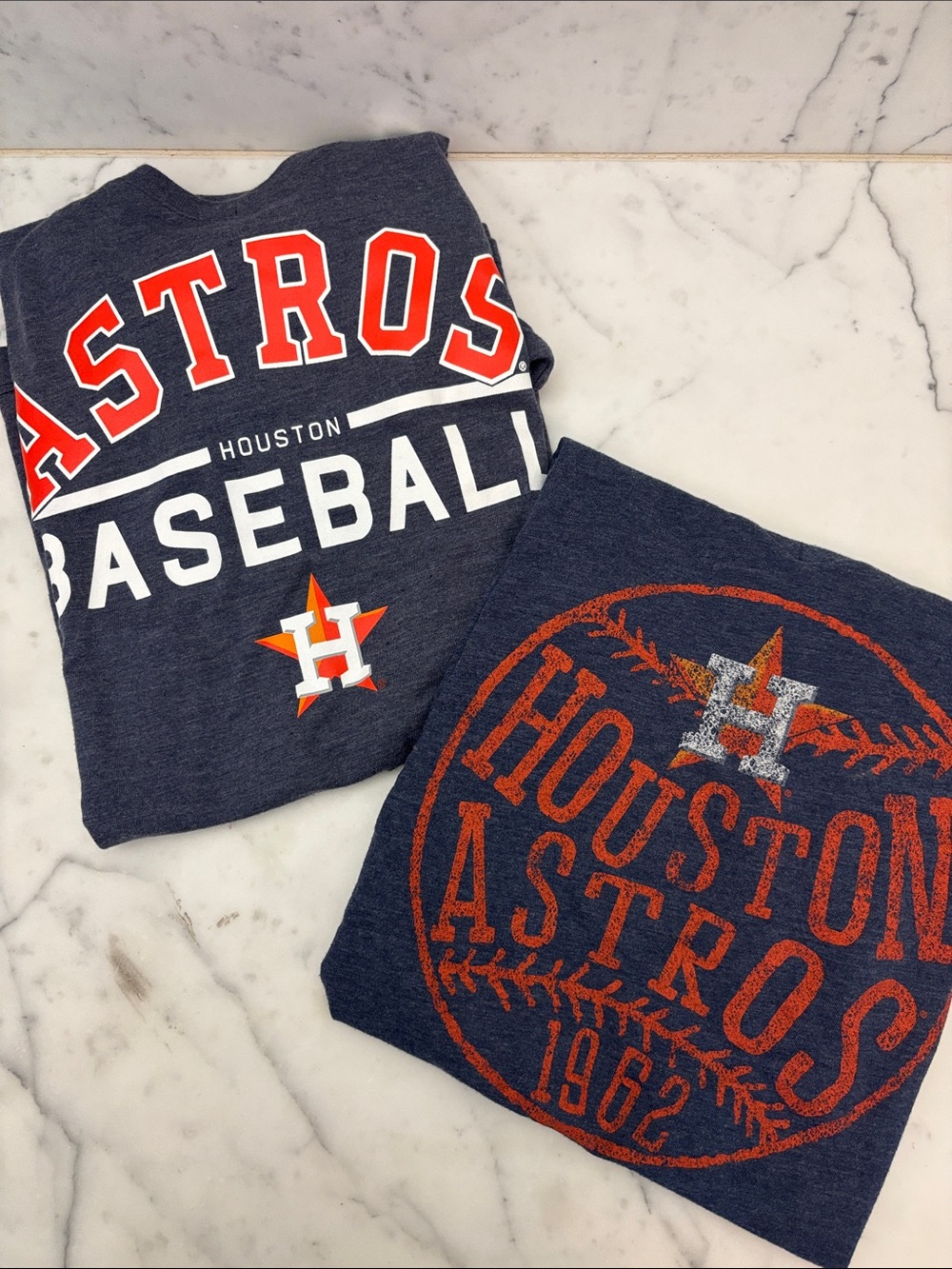 MLB Houston Astros Navy and Orange Short Sleeve Tee
